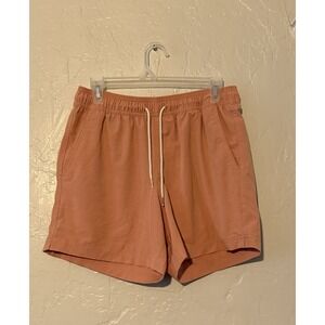 RSQ Shorts Mens Small Pink Nylon Swim Trunks Drawstring Elastic Waist